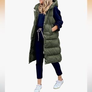 Olive Green Puffer Vest — XXL